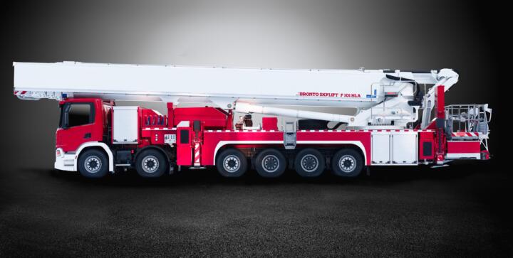 Auch zusammengefaltet ist der Bronto Skylift eine imposante Erscheinung