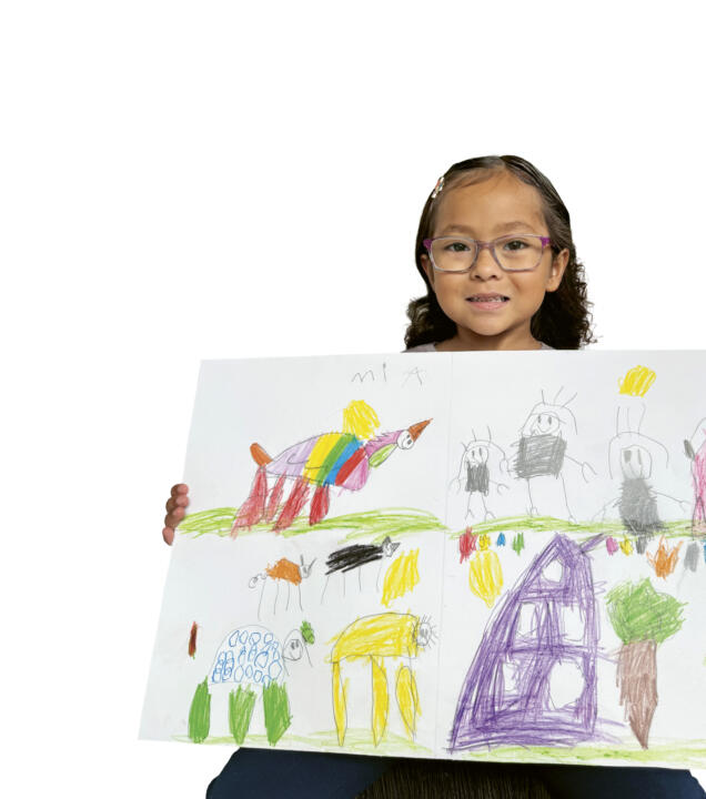 Kinderaugen blicken in die Zukunft