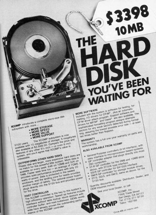 10 MB for 3,398 U.S. dollars: In the 1980s, storage space was as a pure luxury