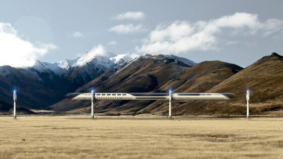 Flying on a train